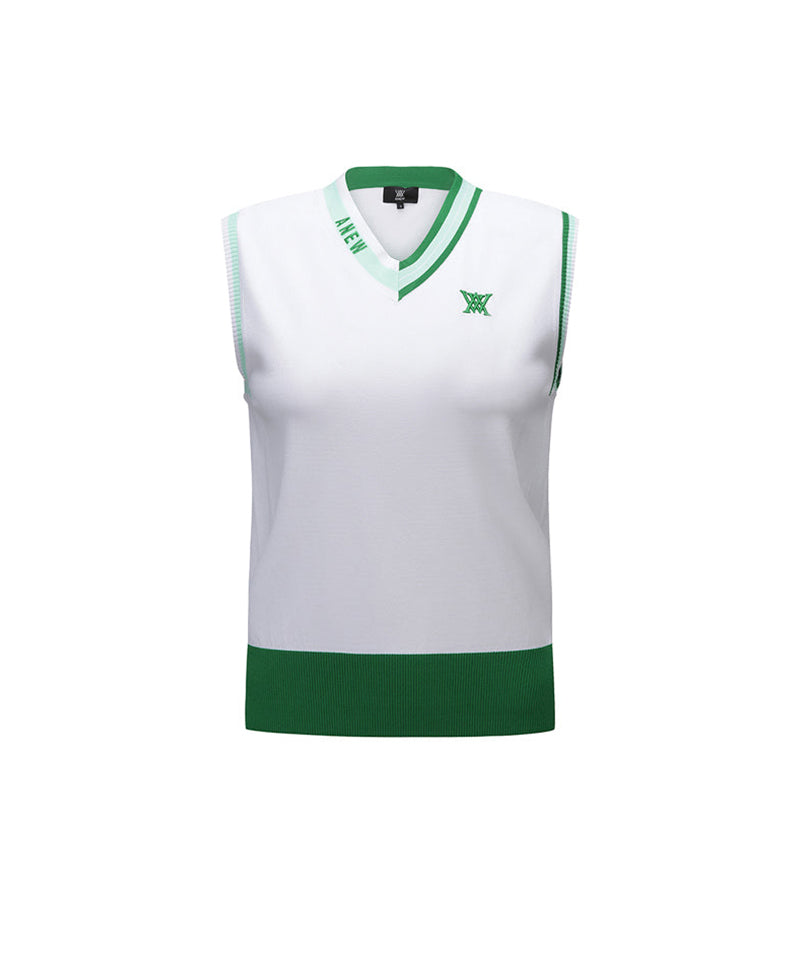 Women's V-Neck Sweater Vest - White