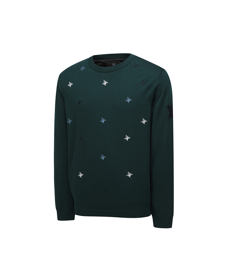 ANEW Golf Men's Logo Pattern Wind Block Pullover - Green