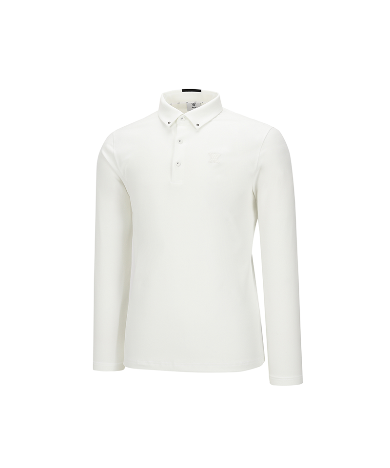 ANEW Golf Men's Collar Back Point L/TS - Ivory