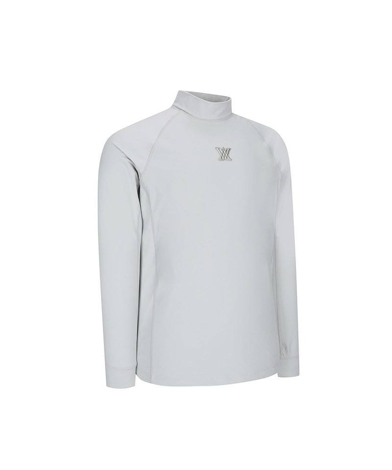 ☆ANEW GOLF☆アニュー韓国　HIGH NECK ANEW Golf Men's M Performance High Neck L/TS - Light Grey