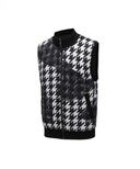 Men's FA Pattern Reversible Knit Vest - Black