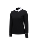 [Signature] Women's Stripe Textured L/TS - Black