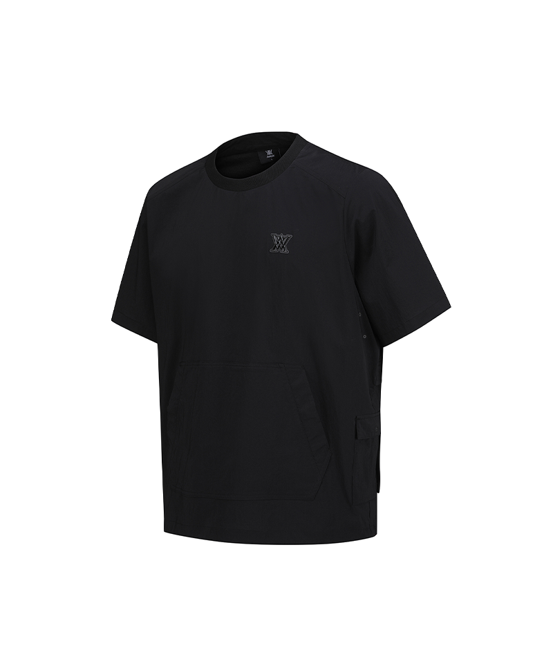 ANEW GOLF Men's SM Air Fan Short Sleeve Anorak Jacket - Black