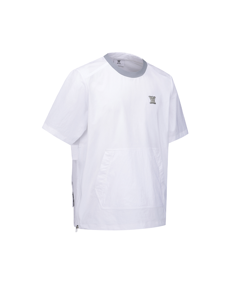ANEW GOLF Men's SM Air Fan Short Sleeve Anorak Jacket - White