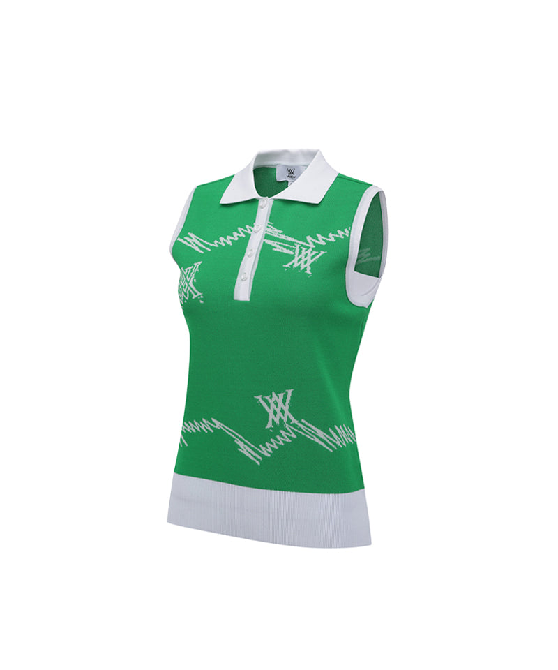 ANEW Golf Women's SM Logo Pattern Knit Vest - Green