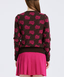 Women's Logo Pattern Jacquard Pullover - Dark Brown