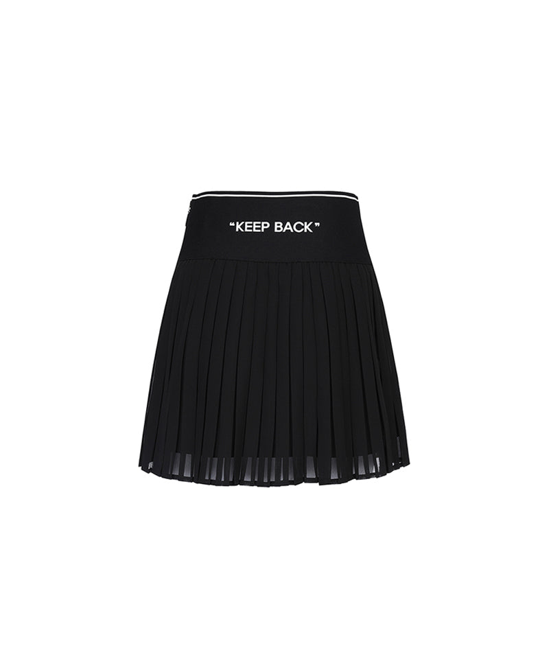 Women's Double Pleated Skirt - Black