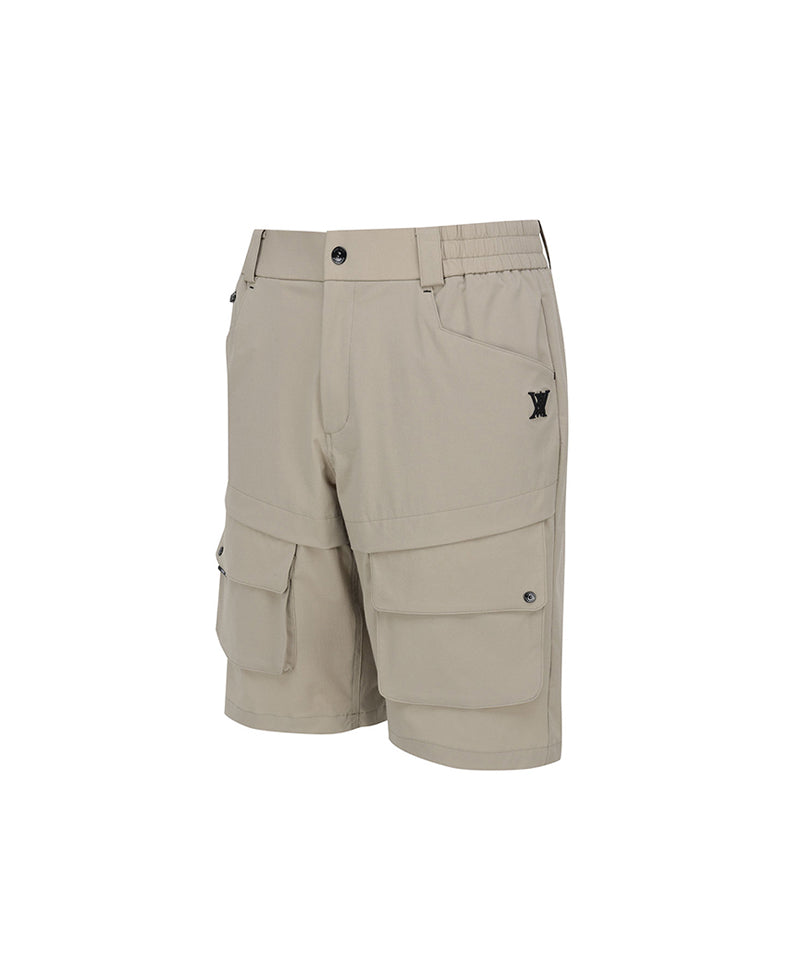Men's Cargo Half Pants - Light Beige