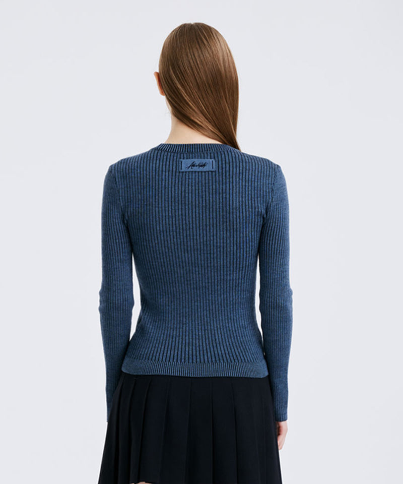 Women's Handle Chain Embroidery Pullover - Blue