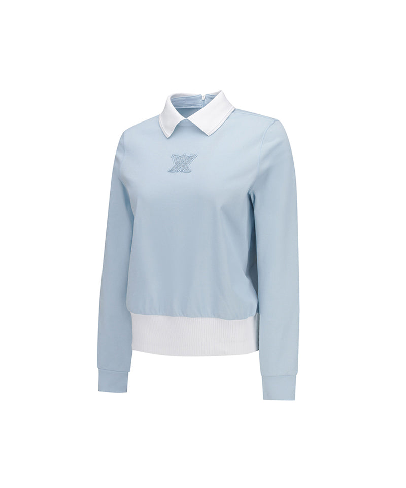 Women's Stitch Point Long T-Shirt - Sky Blue