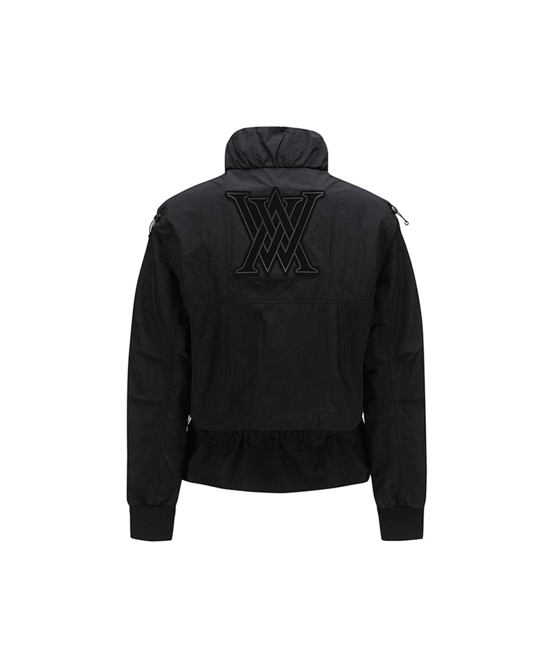 Women's Shirring Point MA-1 Jacket - Black