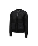 Women's Mesh Zip-Up Cardigan - Black