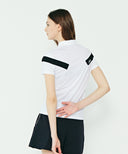 Women's Ice Dots Incision Point Short T-Shirt - White
