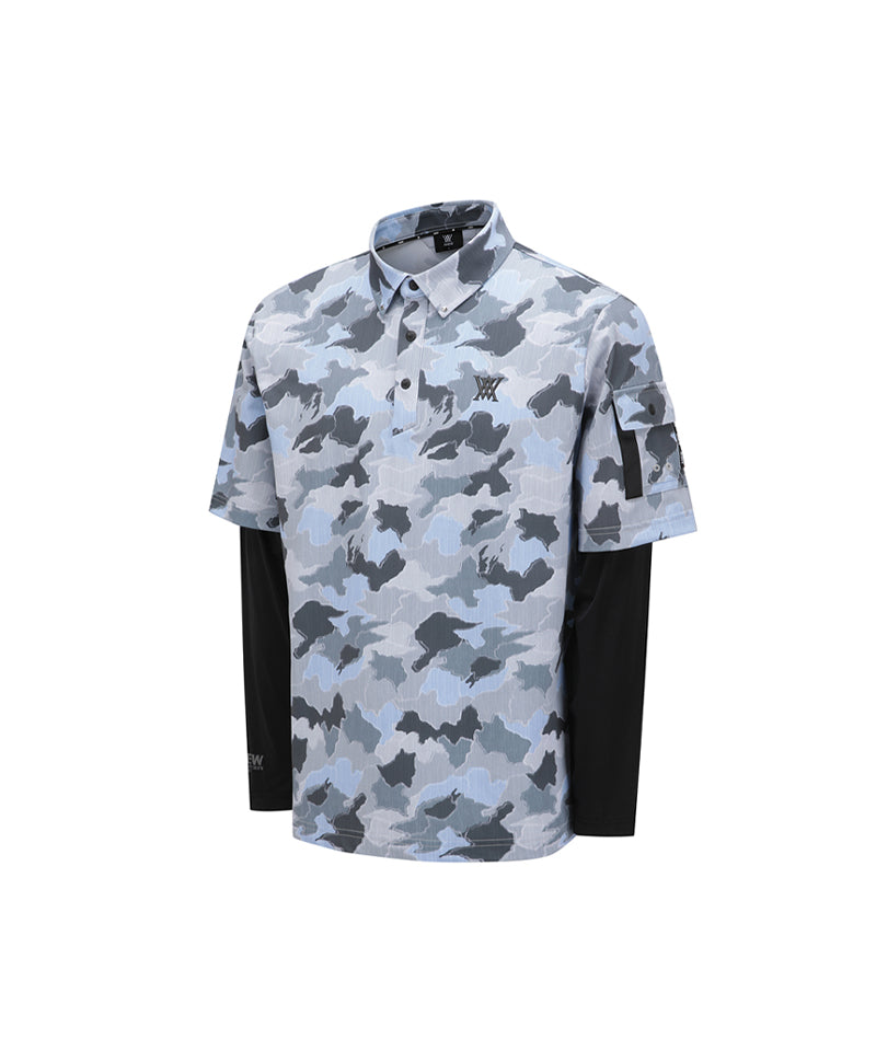 Anew Golf Men's SM Hybrid Long T-Shirt - Light Blue