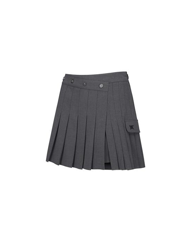 Women's Pleats Half Pants - Melange Gray
