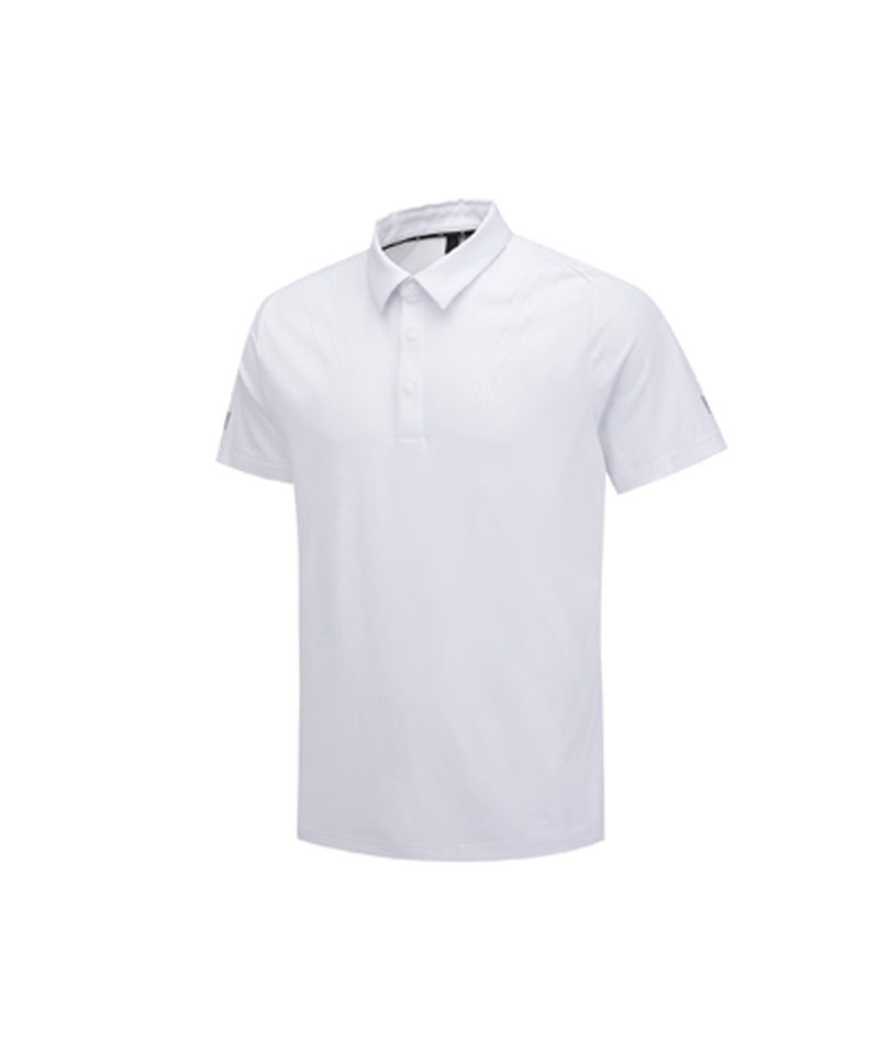 ANEW GOLF Men's SM Black Finish Jacquard Short T-Shirt - White