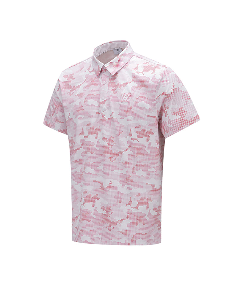Men Camouflage Short T-Shirt - Pink