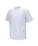 Men's Wooven Sleeve Crew Neck - White