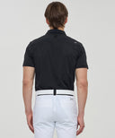 Men Back Fabric Block Short T-Shirt - Black