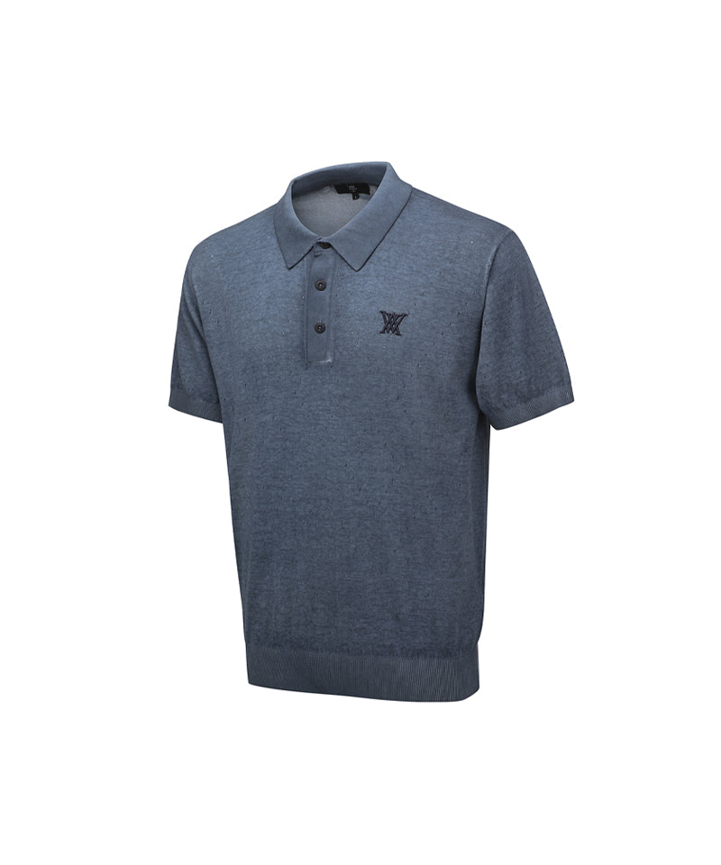 ANEW GOLF Jacquard Knit Polo Shirts - Blue