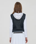 Women's Hoodie Sweater Vest - Navy