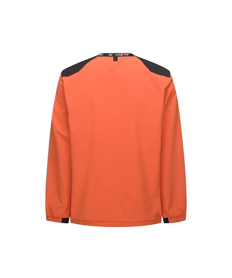 Men's Ribbed Woven Long T-Shirt - Orange