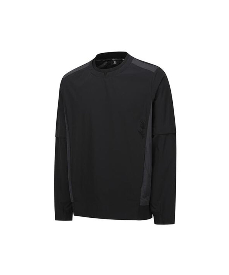 Men's Round Neck Anorak Jacket - Black