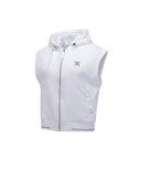 Women's Hoodie Vset Zip-Up Vest - White