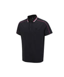 ANEW GOLF Men's SM Knit Collar Short T-Shirt - Black
