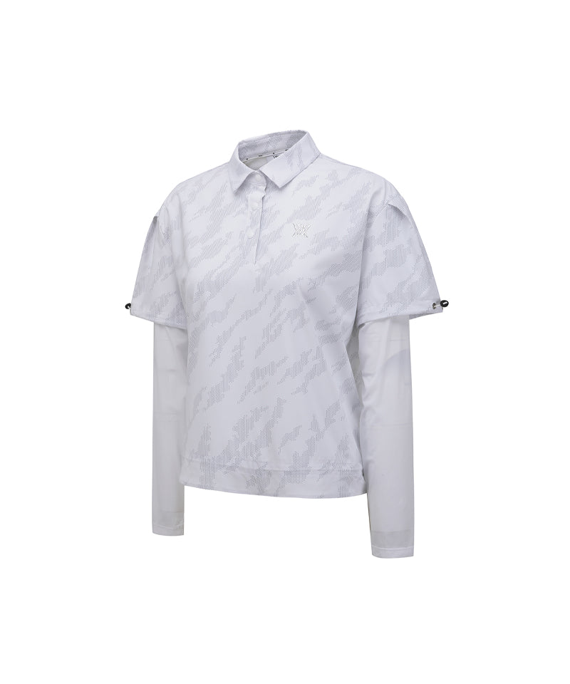 ANEW Golf Women's SP Layered Pattern Long T-Shirt - White