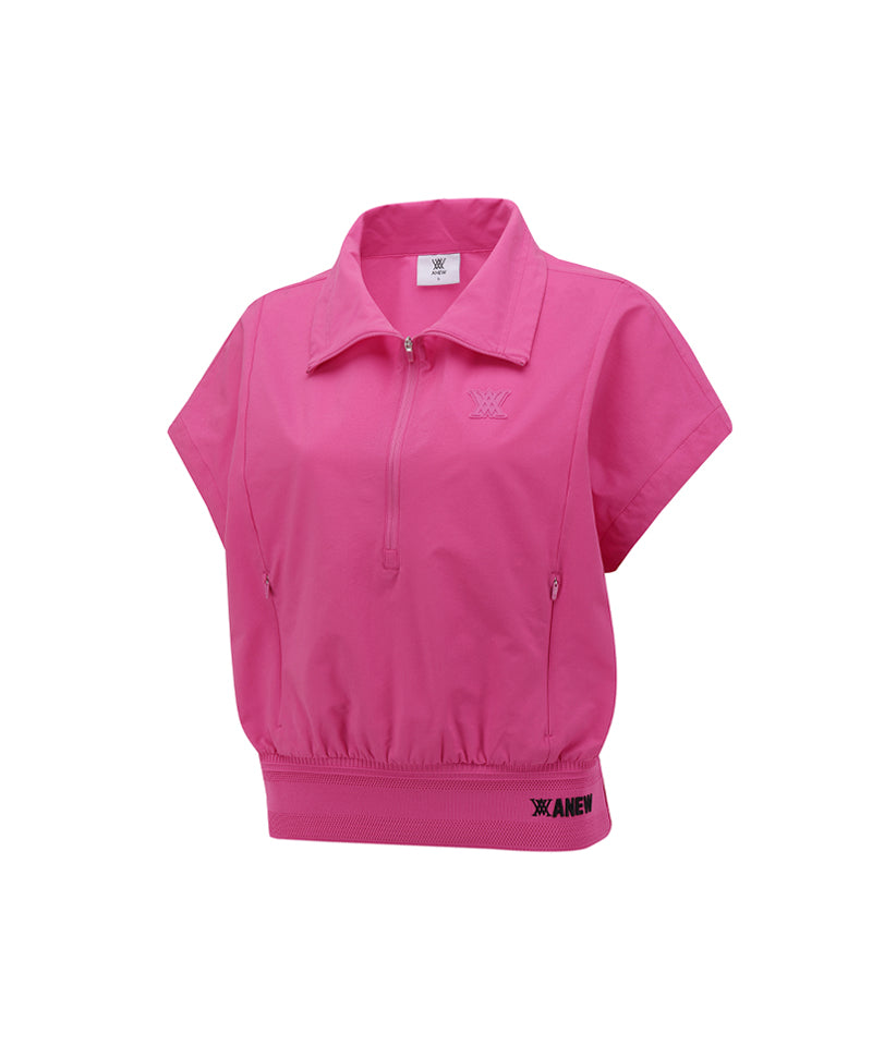 ANEW Golf Women's SM Short Sleeve Anorak Jacket - Hot Pink