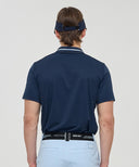Men's Mesh Block Knit Collar Shot T-Shirt - Navy
