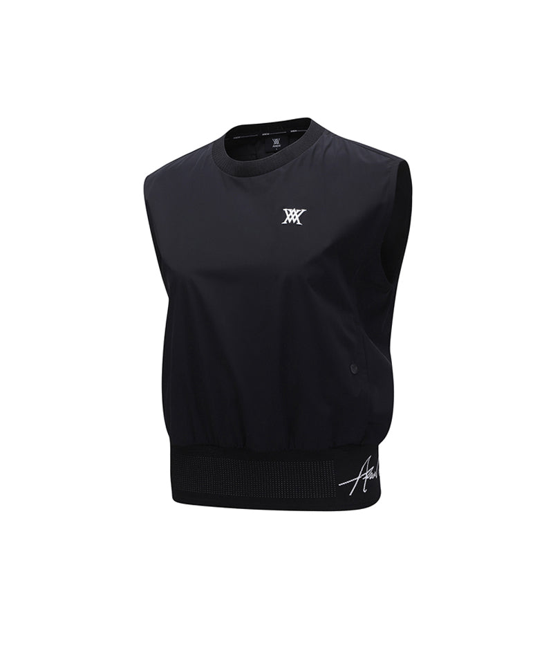 Women's Wooven Vest - Black