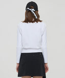 Women's Woven Mixed Knit Vest - White