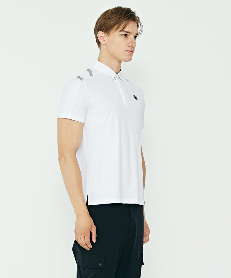 Men Ice Dots Logo Pattern Short T-Shirt - White