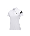 Women's Ice Dots Incision Point Short T-Shirt - White