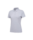 ANEW Golf Women's SM Black Finish Jacquard Short T-Shirt  - Charcoal Gray