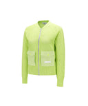 Women's Mesh Zip-Up Cardigan - Lime