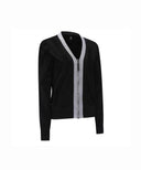 Women's Big Logo Intarsia Zip-Up Cardigan - Black