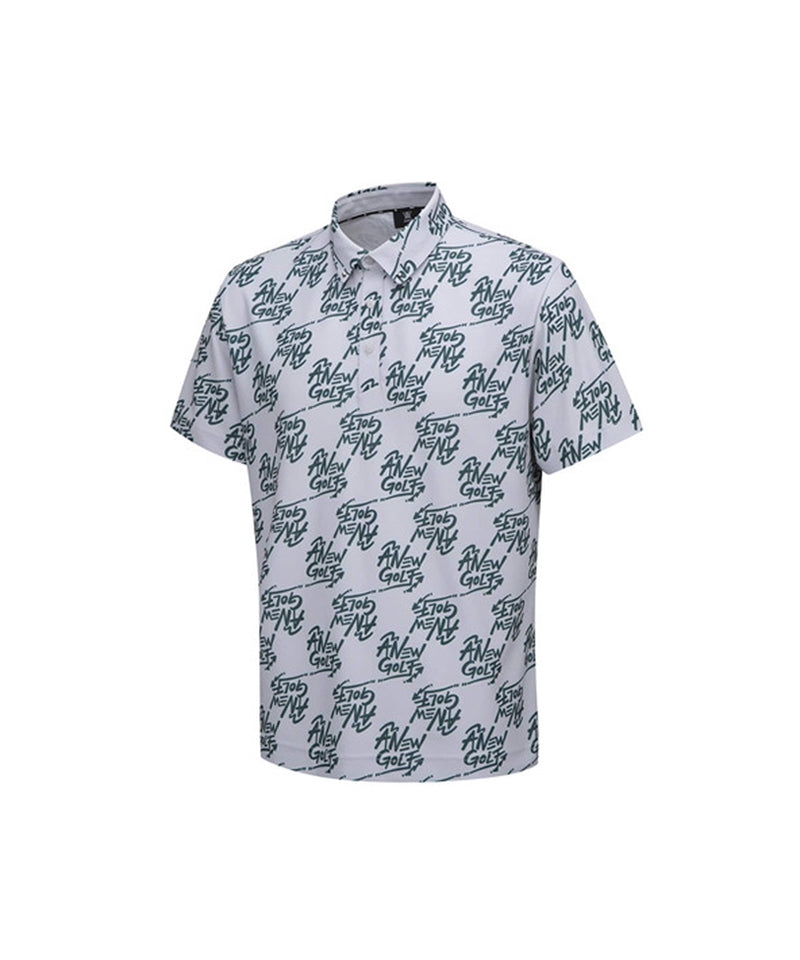 Men's Logo Pattern Short T-Shirt - Gray