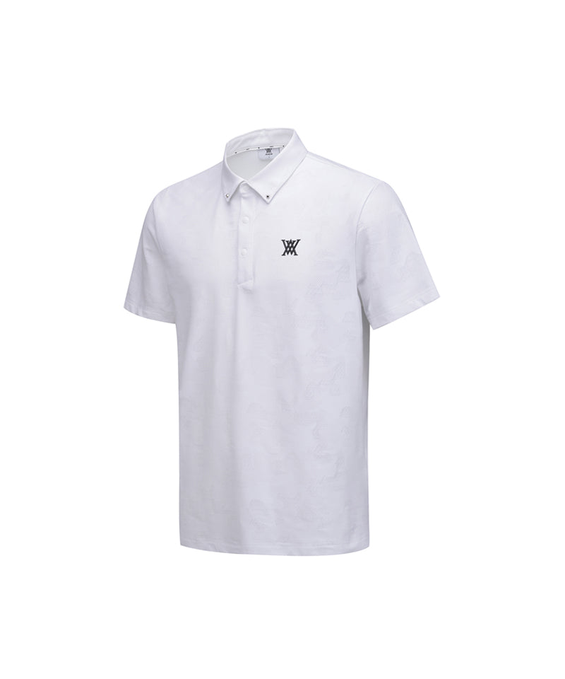 ANEW GOLF Men's SM Jacquard Hybrid Short T-Shirt - White