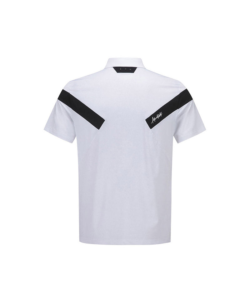 Men Ice Dots Incision Point Short T-Shirt - White