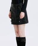 Women's Faux Leather A - Line SQ - Black