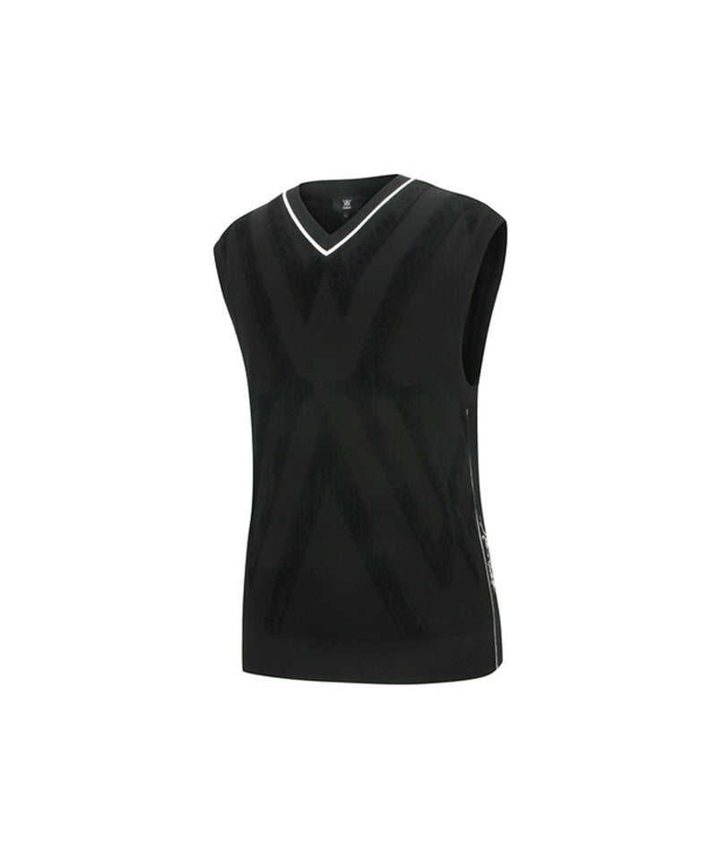 ANEW GOLF Men's Big Logo Instarsia Vest - Black