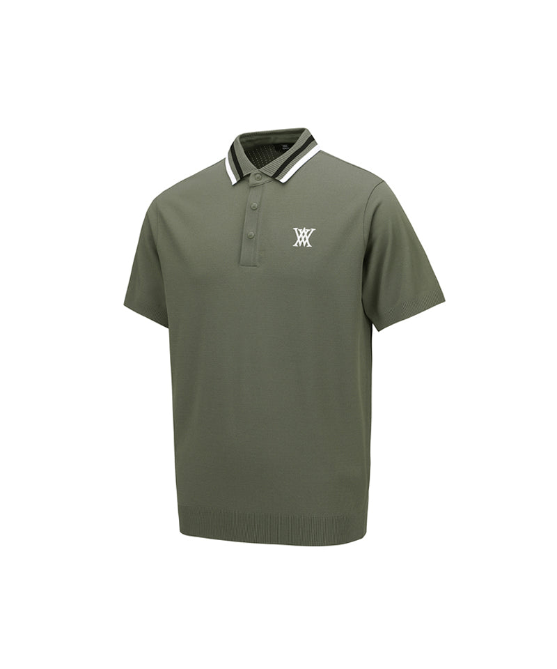 Men's Essential Collared Sweater - Khaki