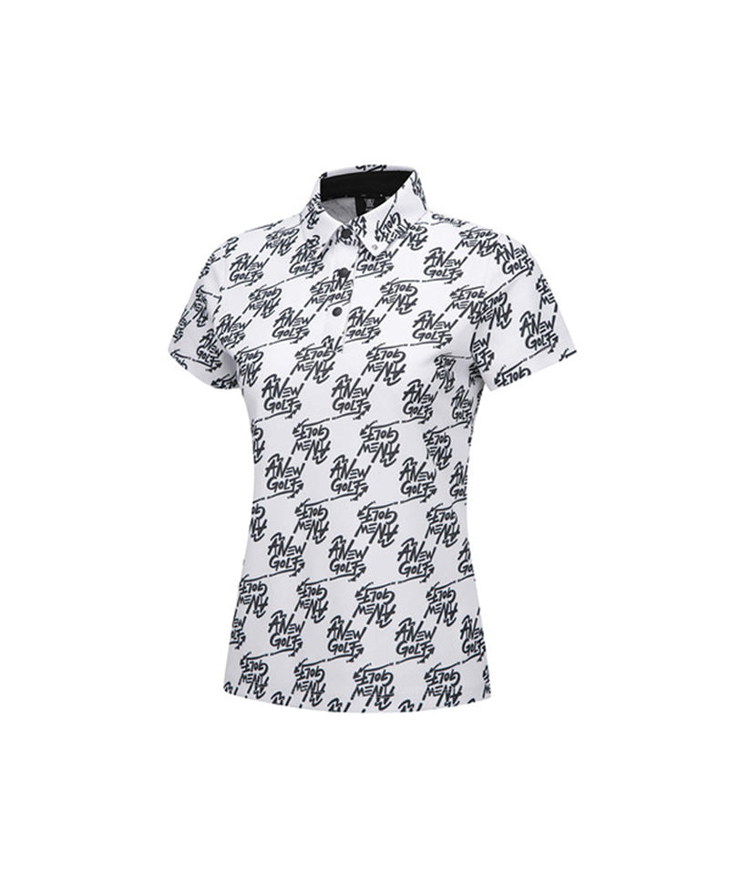 Women's Logo Pattern Short T-Shirt - White