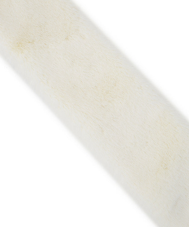Pitite Knit Fur Muffler - White