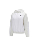 Women's Wooven Blocked Longsleeve Hoodie - White