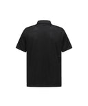 Men's Jacquard Collar Short T-Shirt - Black