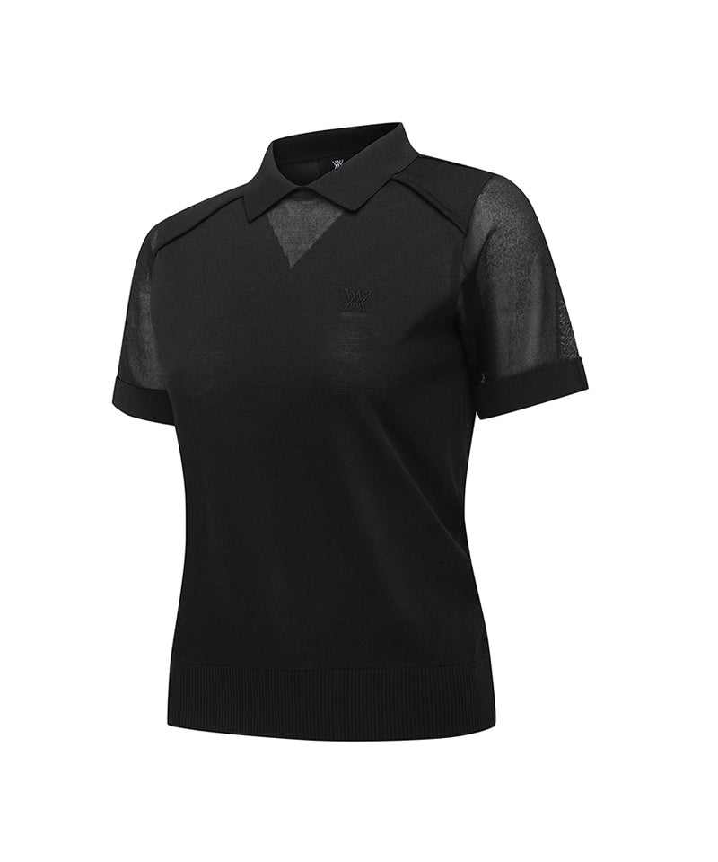 日本初の – Black - Sweater Short Point Mesh Women Anew USA Golf レディースウェア